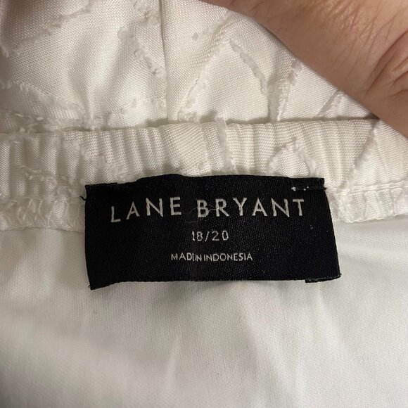 Lane Bryant White Off Shoulder Elastic Waist Semi-Sheer Top, Size 18/20 #278 - Picture 9 of 12